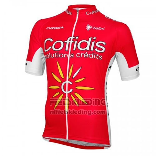 2016 Fietskleding Cofidis Rood en Wit Korte Mouwen en Koersbroek